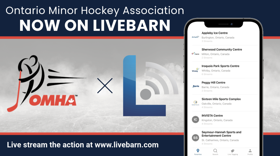 LiveBarn and the Ontario Minor Hockey Association Announce New Video Streaming Partnership